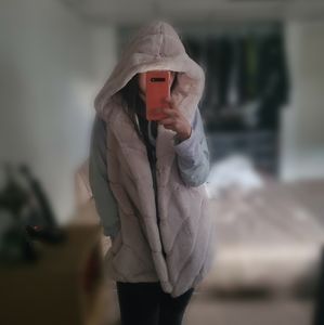 BCBG Faux Fur Hooded Vest